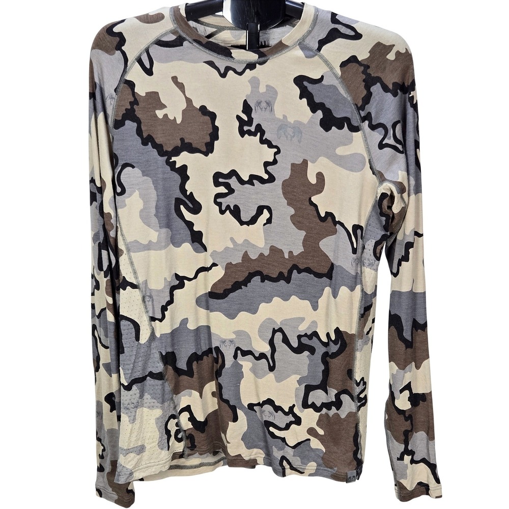 Men's Kuiu Large Nuyarn Merino Wool 125 Long Sleeve Camo Base Layer Top